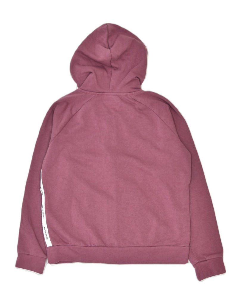 KAPPA Womens Zip Hoodie Sweater UK 14 Medium Burgundy Cotton | Vintage | Thrift | Second-Hand | Used Clothing | Messina Hembry 