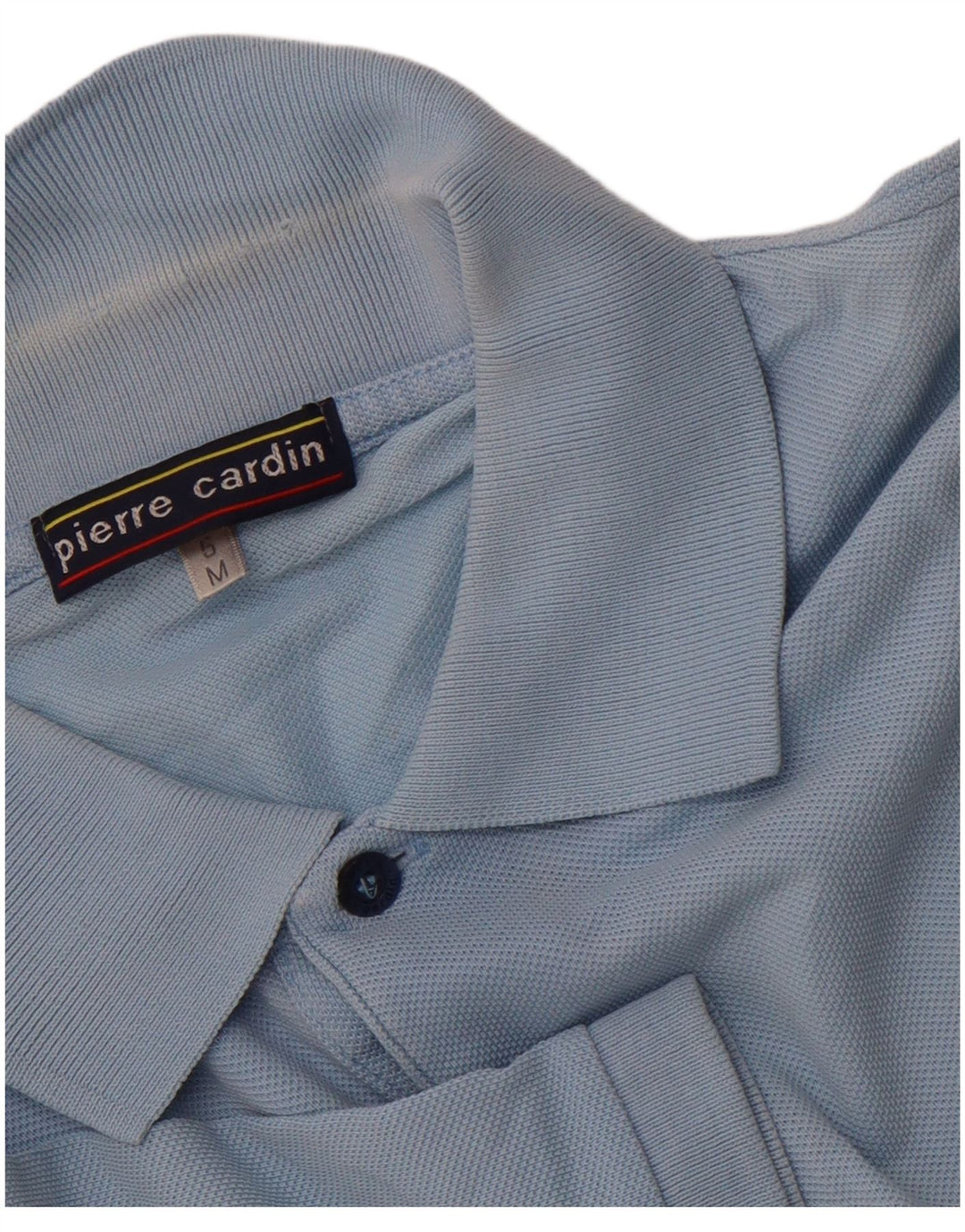 PIERRE CARDIN Mens Polo Shirt Medium Blue Cotton