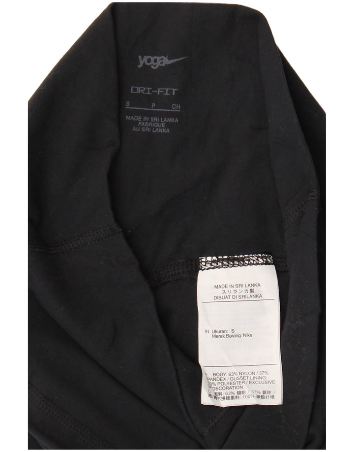 NIKE Womens Dri Fit Leggings UK 8 Small  Black Nylon