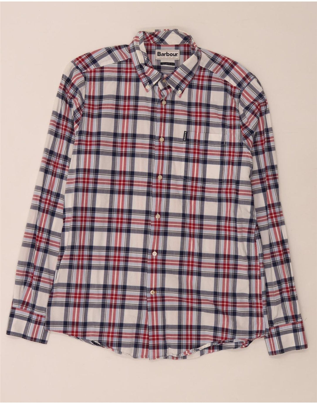 Barbour Mens Tailored Fit Shirt Medium Multicoloured Check Cotton