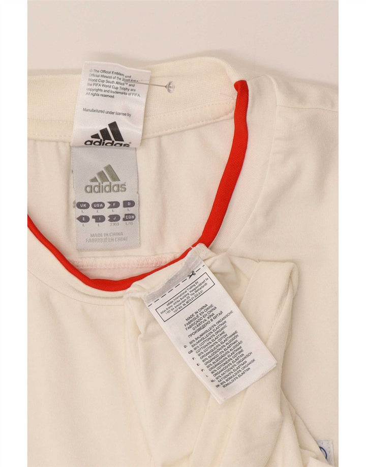 Adidas Mens Short Sleeve T-Shirt Top Large White Cotton