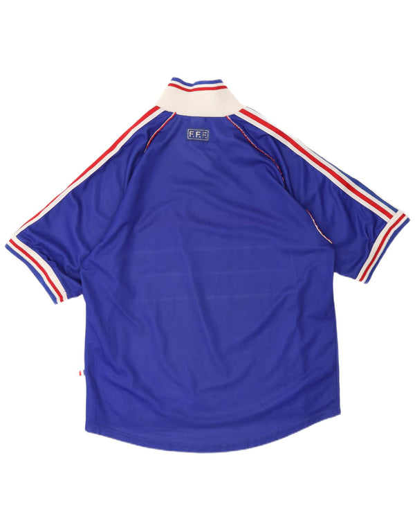 Adidas Mens France Home 1998 Football Shirt XL Blue Colourblock Polyester