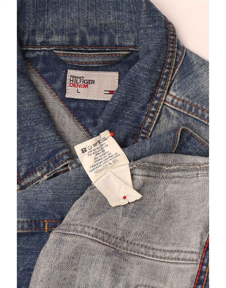 Tommy Hilfiger Womens Denim Jacket UK 16 Large Blue Cotton