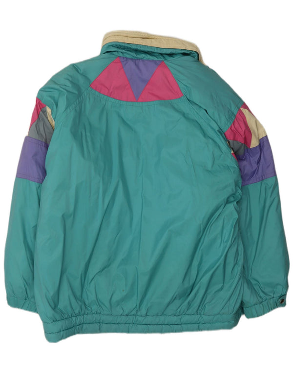 Colmar Womens Relaxed Fit Ski Jacket IT 48 XL Green Colourblock Sports