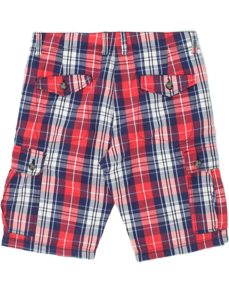 WATSONS Mens Cargo Shorts IT 50 Large W38 Red Check Cotton | Vintage Watsons | Thrift | Second-Hand Watsons | Used Clothing | Messina Hembry 