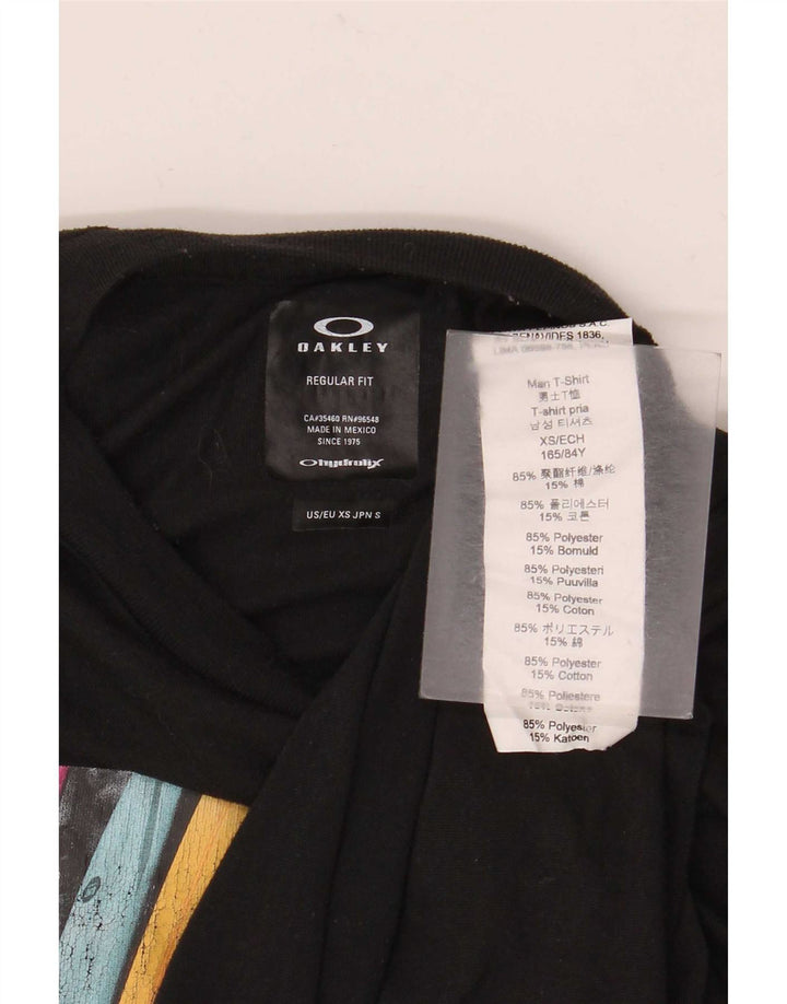 Oakley Mens Regular Fit Graphic T-Shirt Top XS Black Polyester