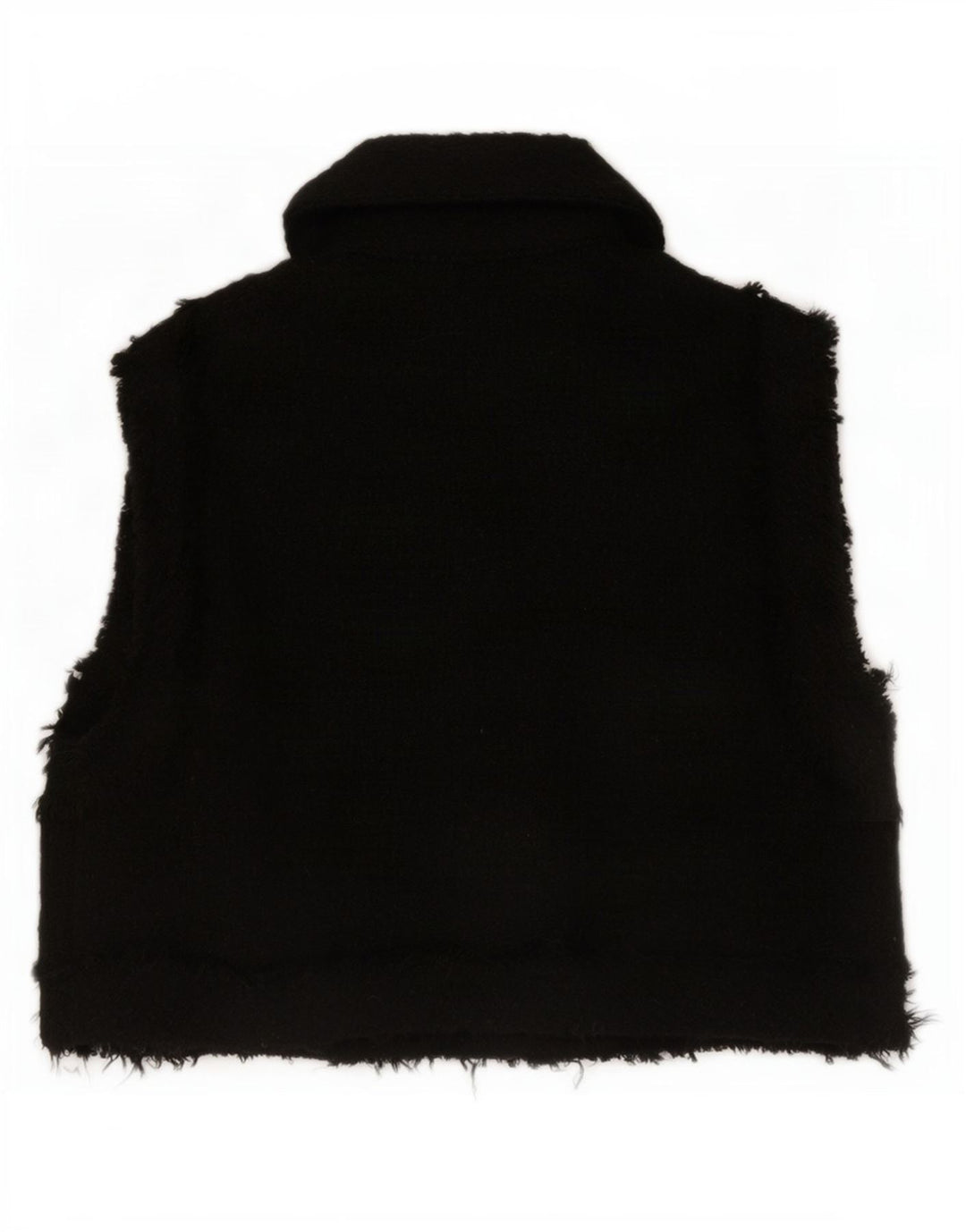 Zara Womens Crop Gilet UK 6 XS Black Polyester