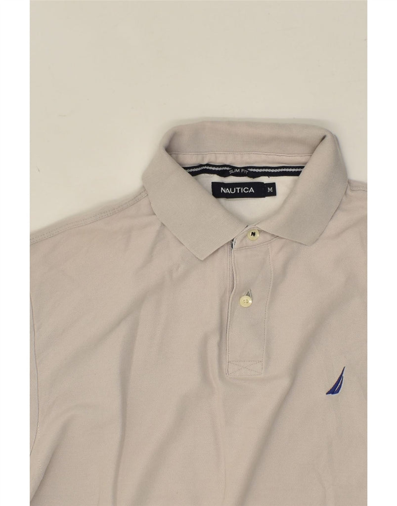 NAUTICA Mens Slim Fit Polo Shirt Medium Grey Cotton | Vintage Nautica | Thrift | Second-Hand Nautica | Used Clothing | Messina Hembry 