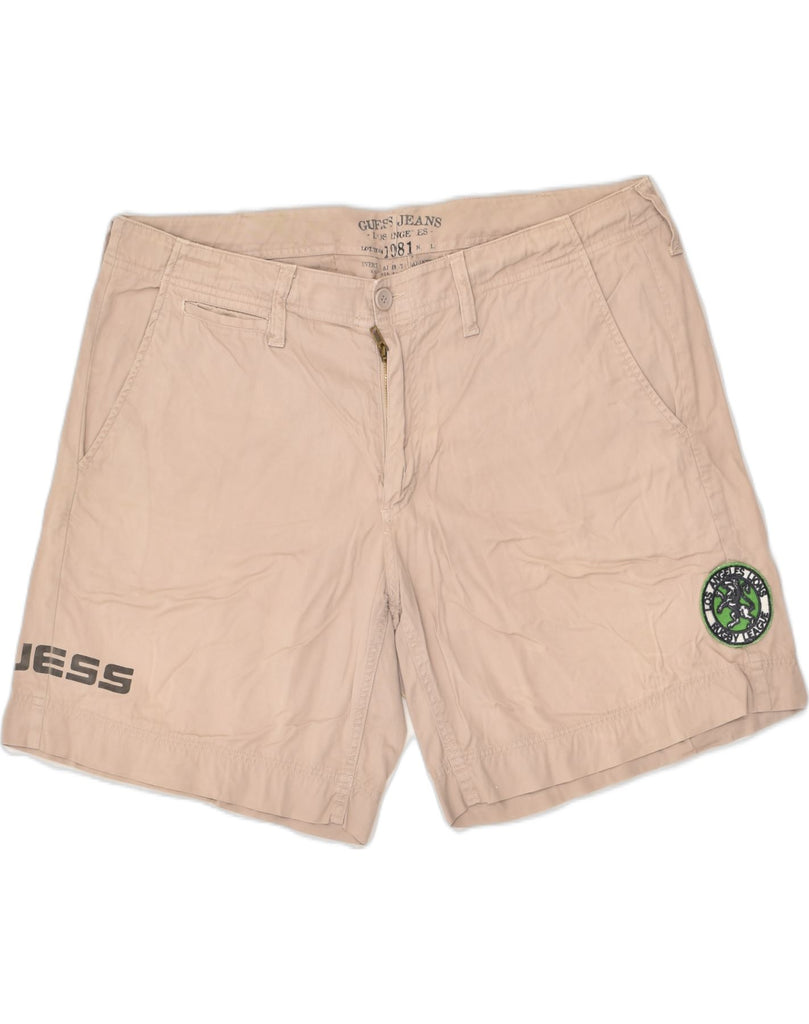 GUESS Mens Chino Shorts W34 Large Beige | Vintage Guess | Thrift | Second-Hand Guess | Used Clothing | Messina Hembry 