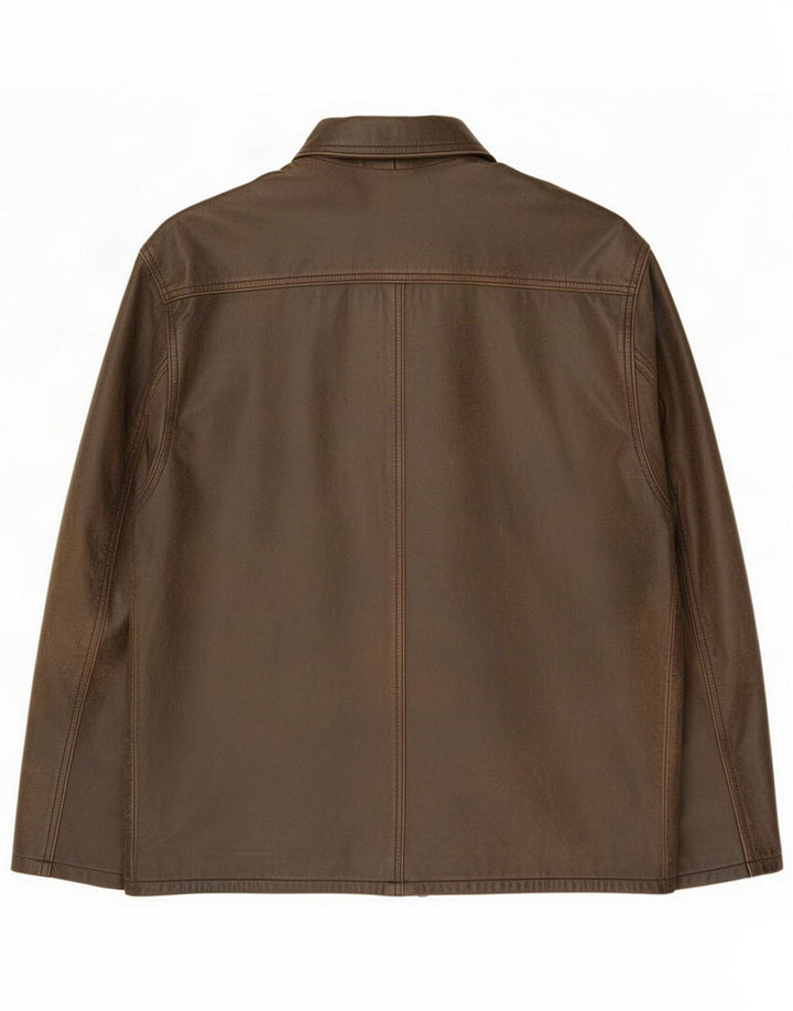 NEW MAN Mens Leather Jacket UK 40 Large Brown Classic