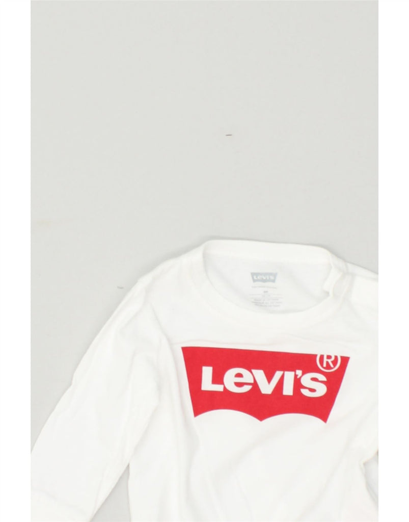 LEVI'S Baby Boys Graphic Top Long Sleeve 3-6 Months White Cotton | Vintage Levi's | Thrift | Second-Hand Levi's | Used Clothing | Messina Hembry 