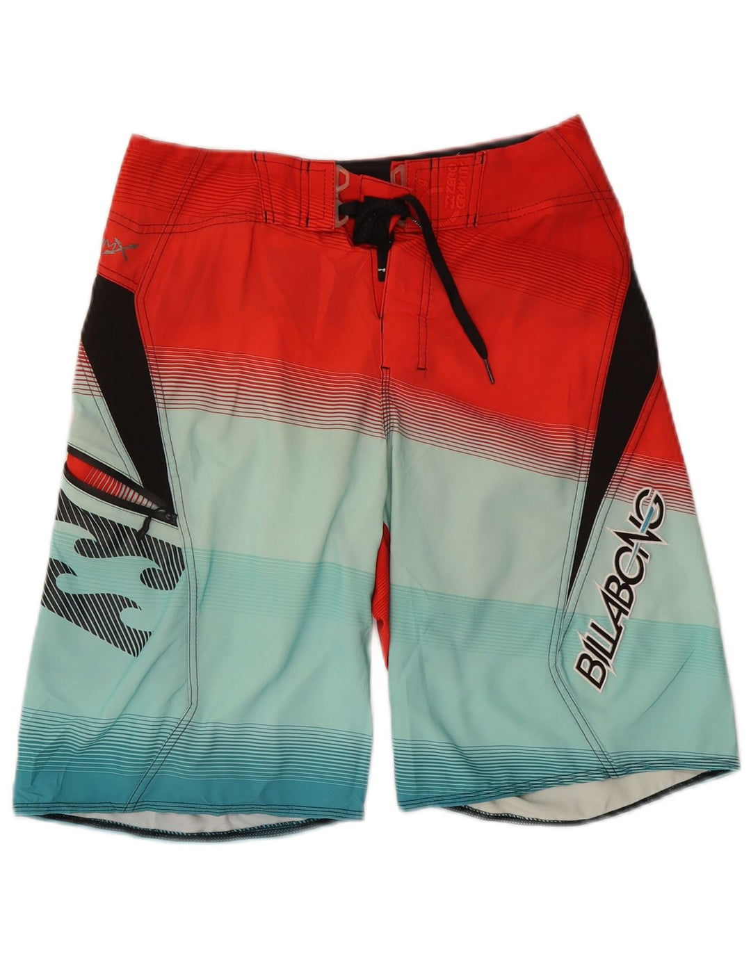BILLABONG Mens Graphic Swimming Shorts Small  Red Colourblock Polyester