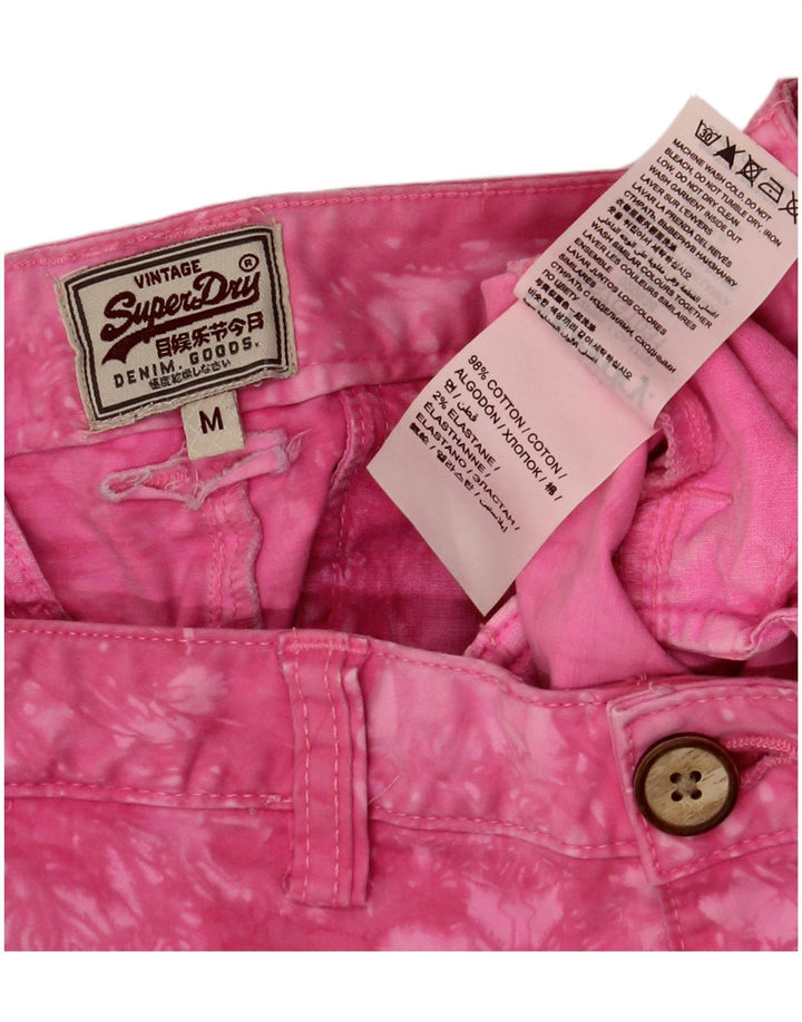 Superdry Womens Hot Pants Medium W34 Pink Tie Dye Cotton