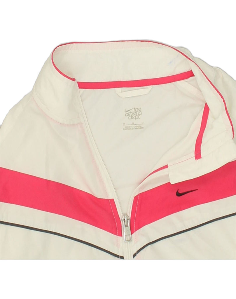 NIKE Womens The Athletic Dept. Tracksuit Top Jacket UK 12 Medium White | Vintage Nike | Thrift | Second-Hand Nike | Used Clothing | Messina Hembry 