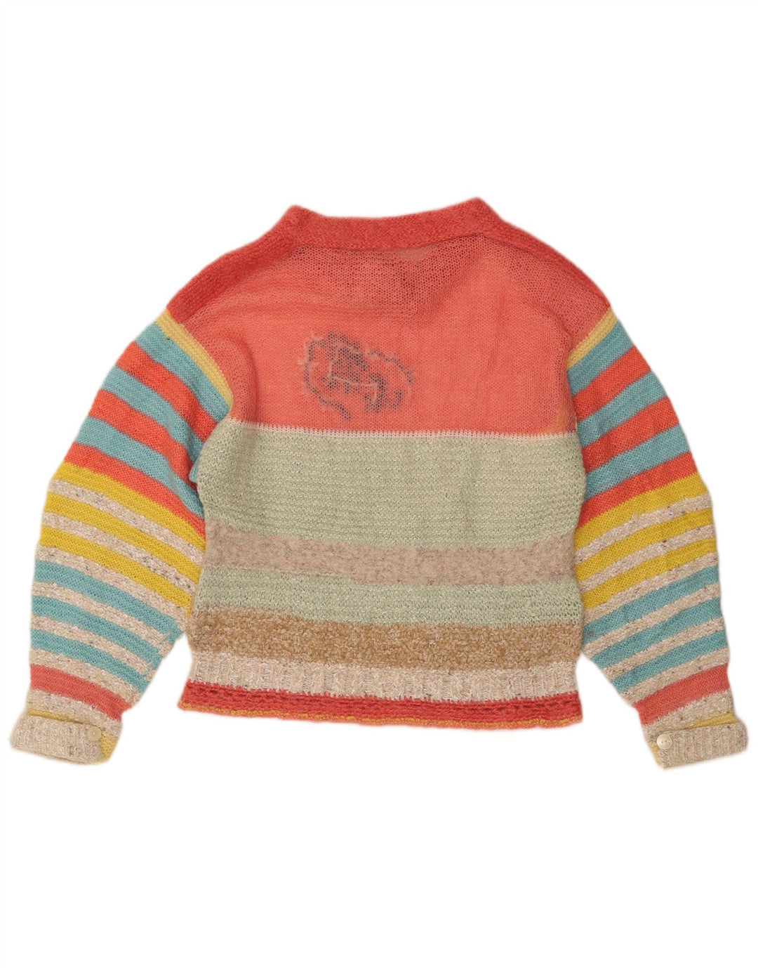 VINTAGE Womens Boat Neck Jumper Sweater UK 14 Medium Multicoloured