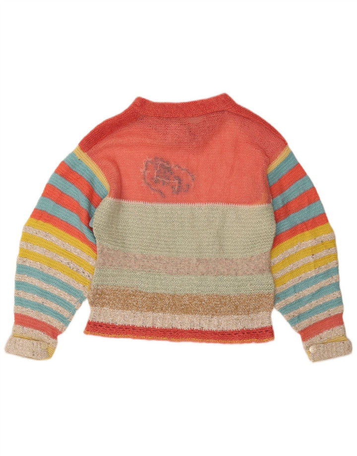 VINTAGE Womens Boat Neck Jumper Sweater UK 14 Medium Multicoloured