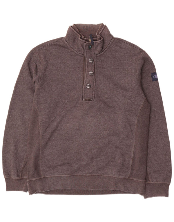 Champion Mens 1/4 Zip Sweatshirt Jumper XL Grey Cotton