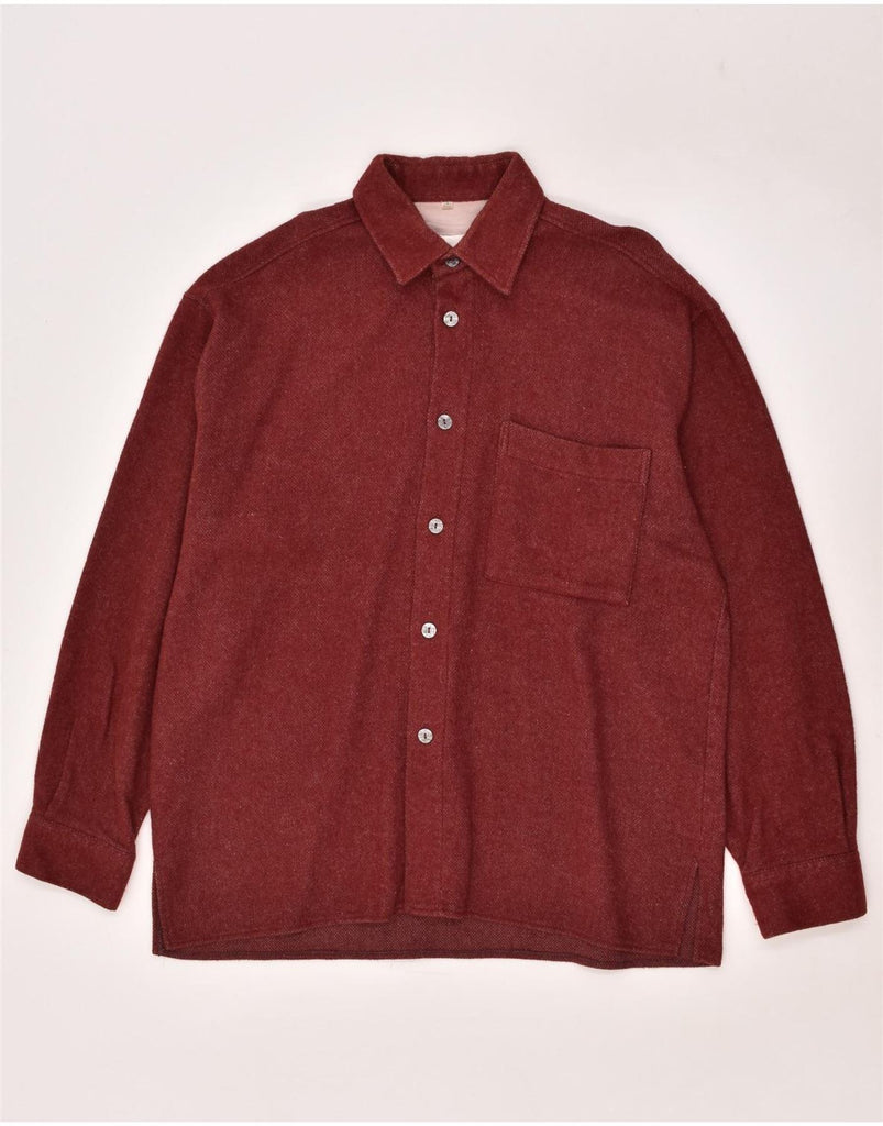 C&A Mens Shirt Size 41/42 Large Maroon Viscose | Vintage C&A | Thrift | Second-Hand C&A | Used Clothing | Messina Hembry 