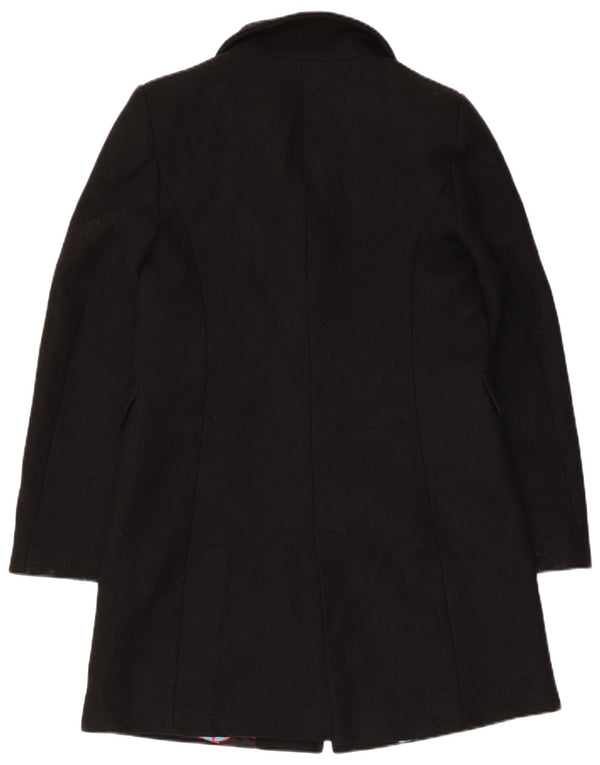 Zara Womens Overcoat UK 6 XS Black Wool