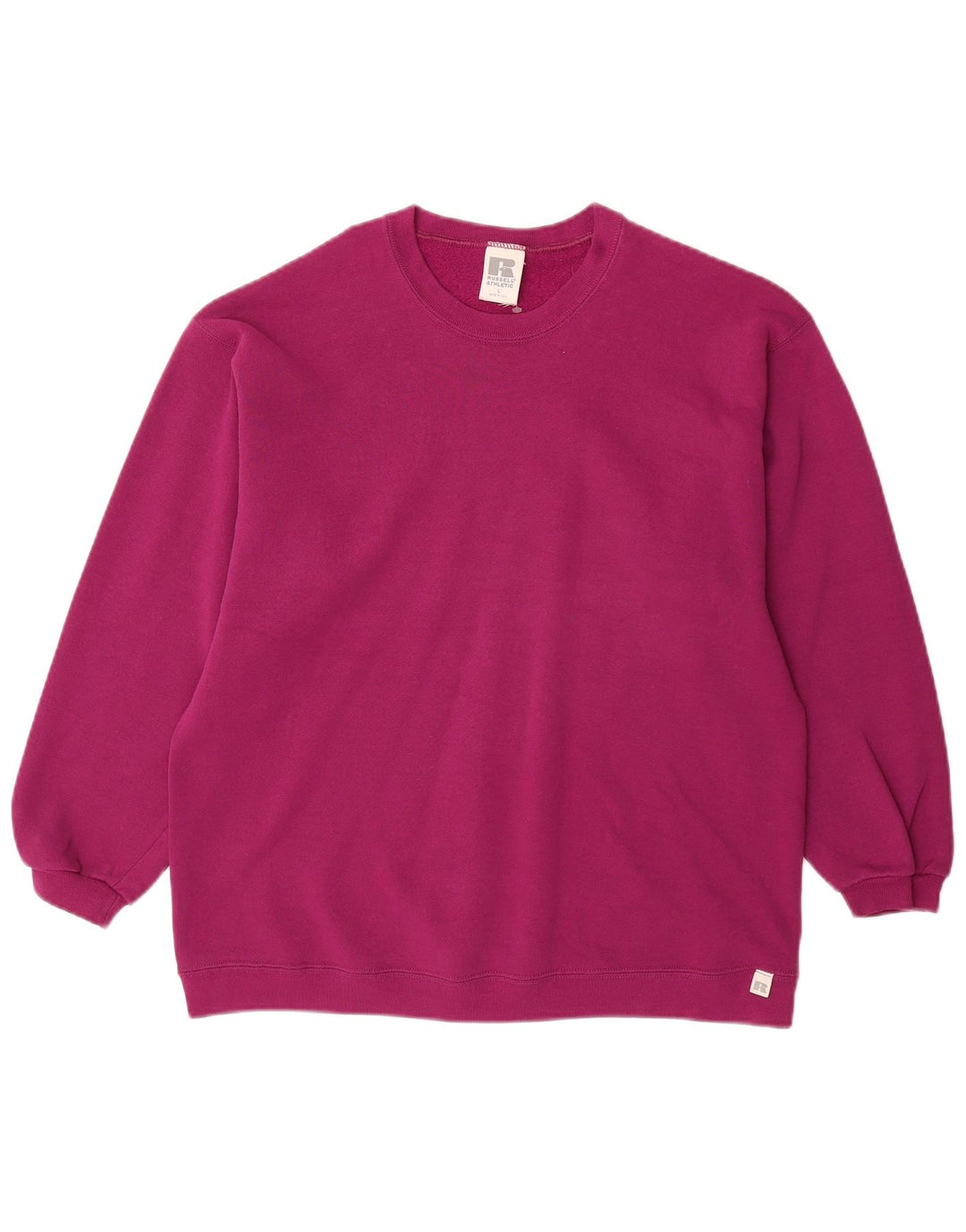 RUSSELL ATHLETIC Mens Sweatshirt Jumper Large Burgundy Cotton