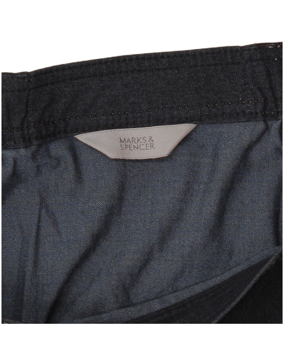 MARKS & SPENCER Womens Denim Skirt W32 Large Navy Blue