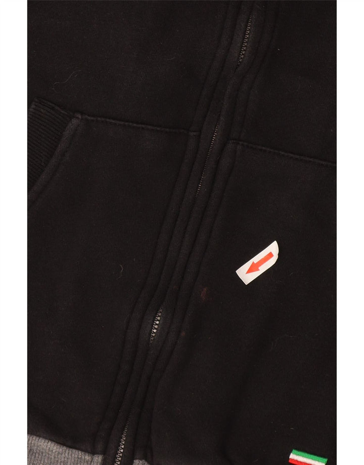 Lotto Womens Tracksuit Top Jacket UK 14 Medium Black Colourblock Cotton