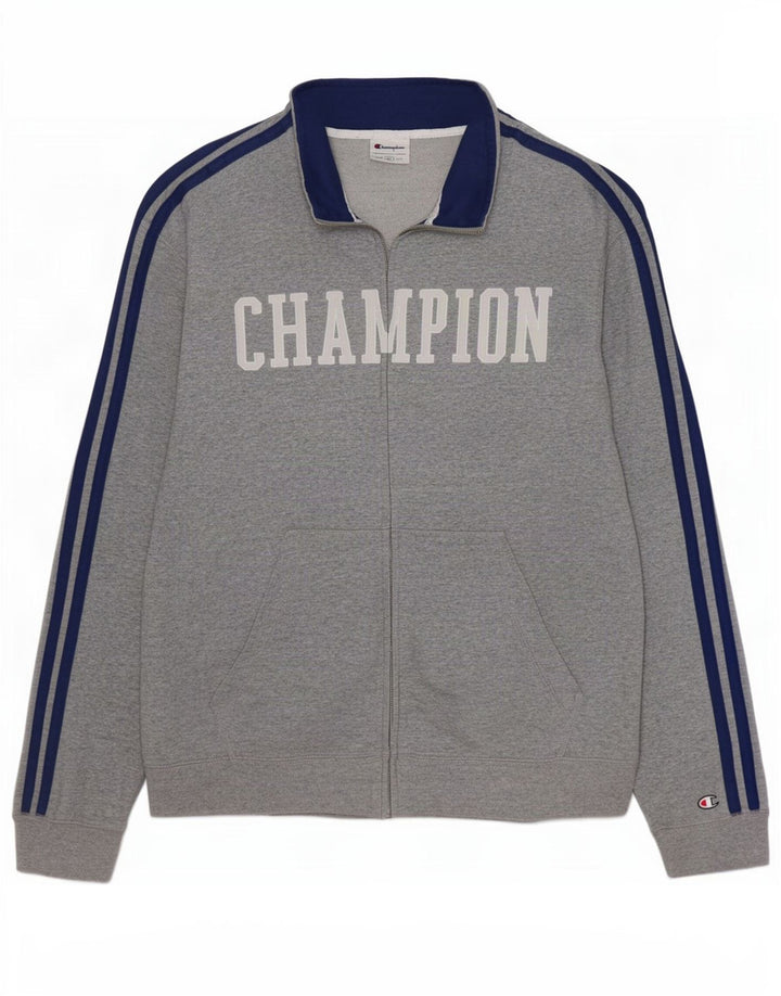 Champion Mens Graphic Tracksuit Top Jacket XL Grey