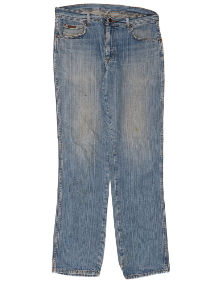 Wrangler Mens Texas Straight Jeans W36 L34 Blue Cotton