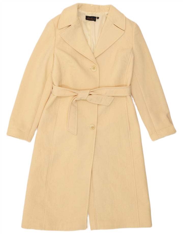 Luisa Spagnoli Womens Overcoat IT 44 Medium Off White Polyamide