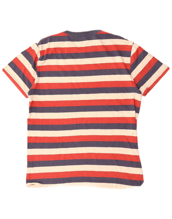 J. Crew Mens T-Shirt Top Medium Multicoloured Striped Cotton