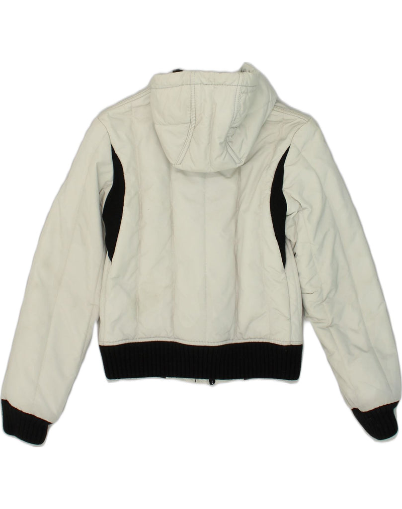 REFRIGIWEAR Boys Hooded Bomber Jacket 12-13 Years Medium White Colourblock | Vintage Refrigiwear | Thrift | Second-Hand Refrigiwear | Used Clothing | Messina Hembry 