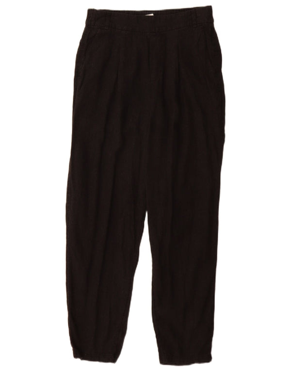 Marks & Spencer Womens Pegged Chino Trousers UK 8 Small W26 L29 Black Flax