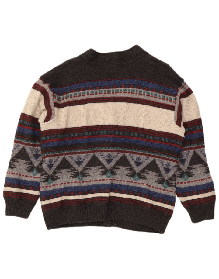 Dolomiten Mens Cardigan Sweater IT 50 Medium Multicoloured Geometric Wool