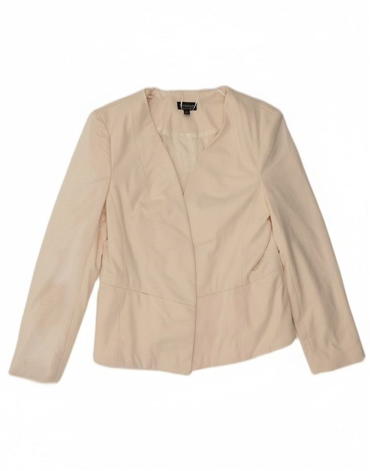 Topshop Womens Open Blazer Jacket UK 14 Large Off White Animal Print