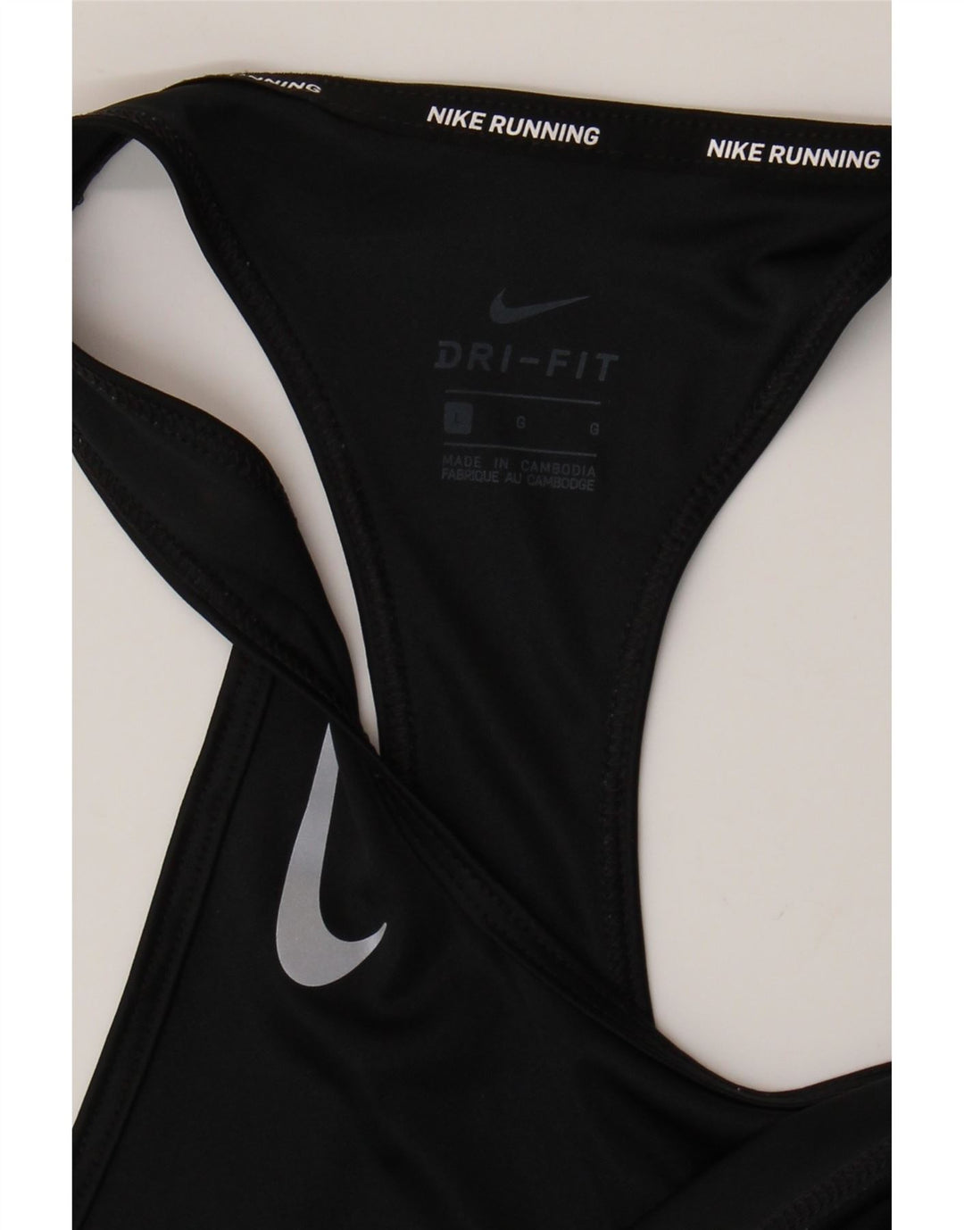 NIKE Womens Dri Fit Vest Top UK 14 Large Black