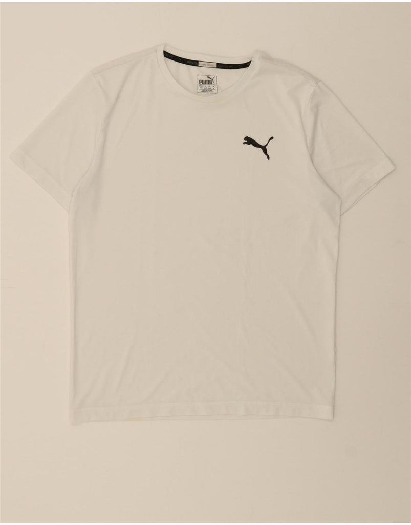 PUMA Mens T-Shirt Top Medium White Vintage Puma and Second-Hand Puma from Messina Hembry 