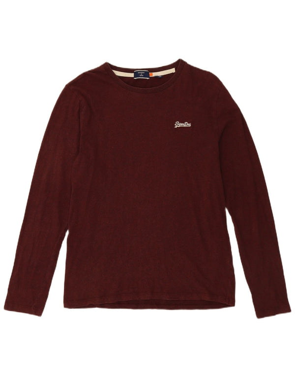 SUPERDRY Mens Top Long Sleeve XL Burgundy