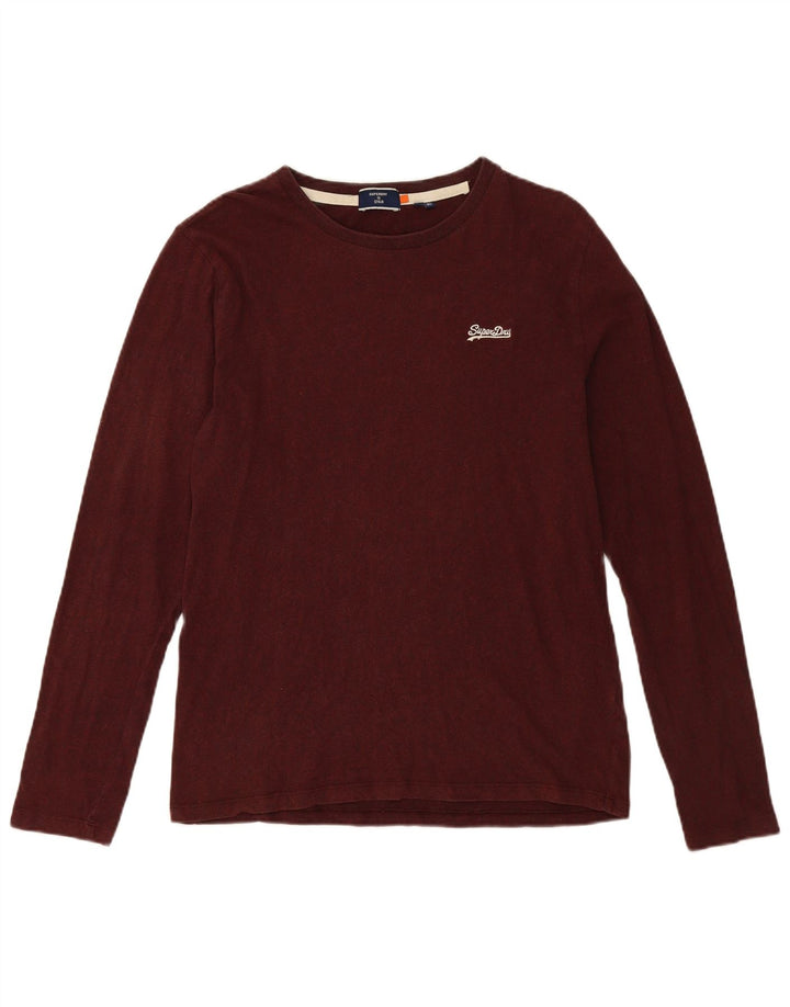 SUPERDRY Mens Top Long Sleeve XL Burgundy