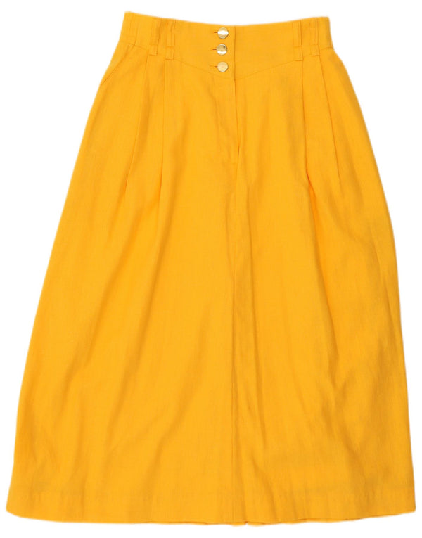 HAUBER Womens High Waist A-Line Skirt W28 Medium  Yellow