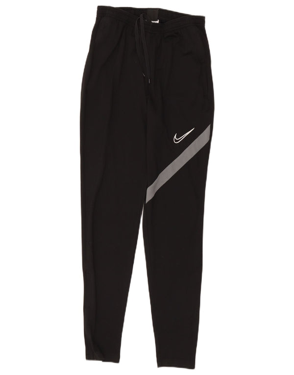 Nike Womens Dri Fit Graphic Tracksuit Trousers UK 8 Small Black Polyester