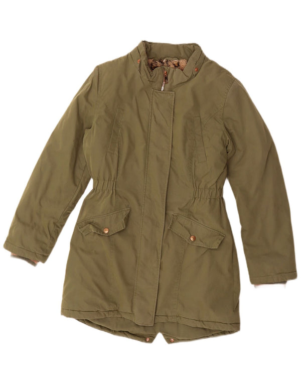 John Lewis Girls Sherpa Parka Jacket 12-13 Years Green Cotton