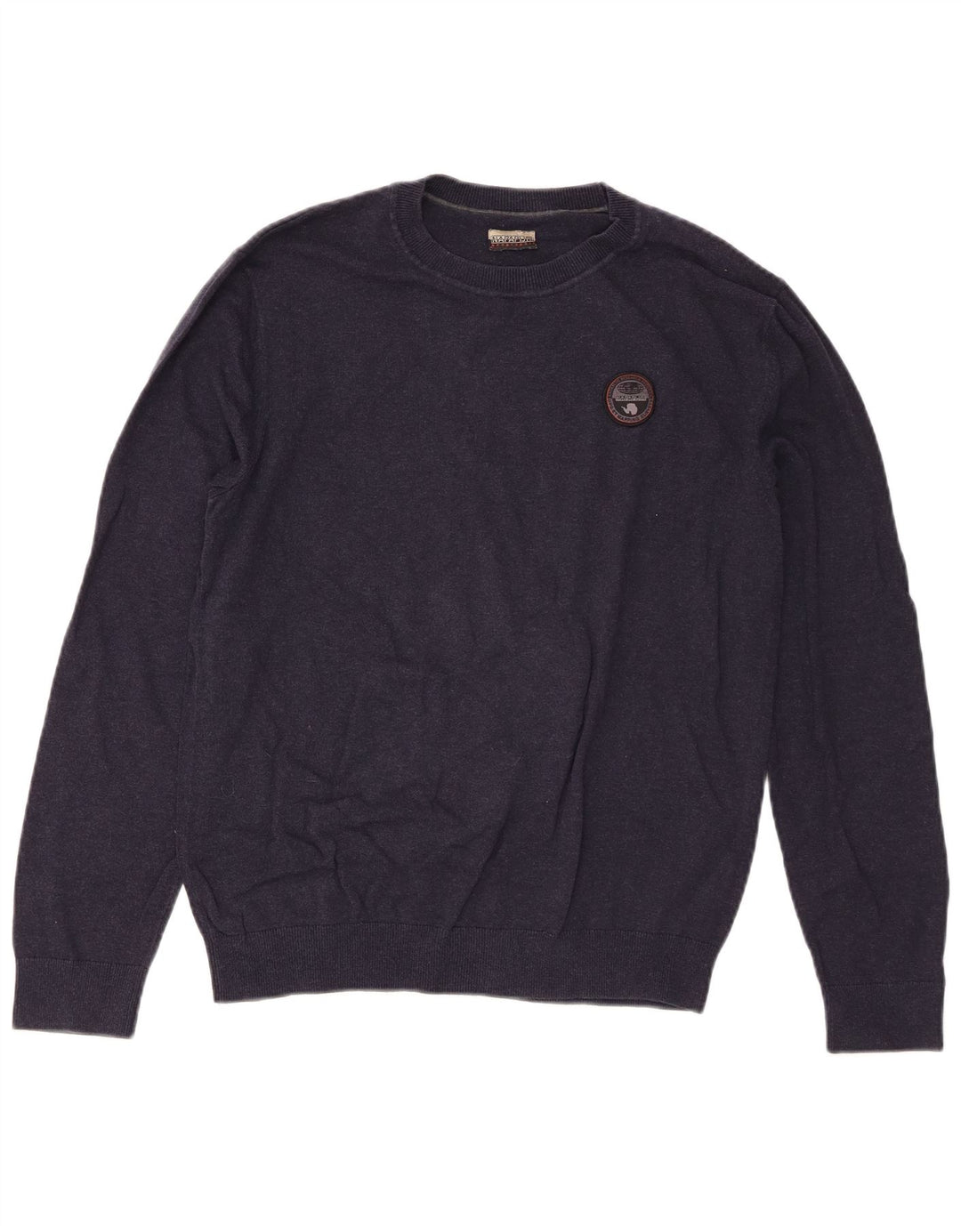 Napapijri Mens Regular Fit Crew Neck Jumper Sweater Medium Navy Blue