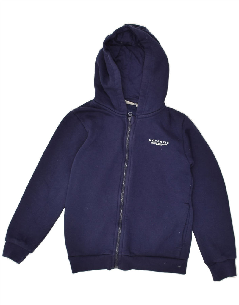 MCKENZIE Boys Zip Hoodie Sweater 10-11 Years Navy Blue Cotton Vintage Mckenzie and Second-Hand Mckenzie from Messina Hembry 