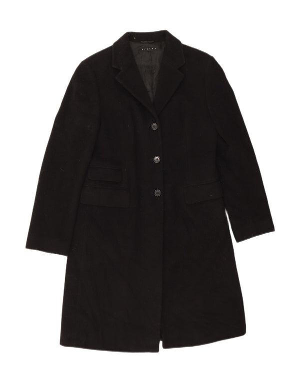 Sisley Womens Overcoat IT 42 Medium Black Virgin Wool