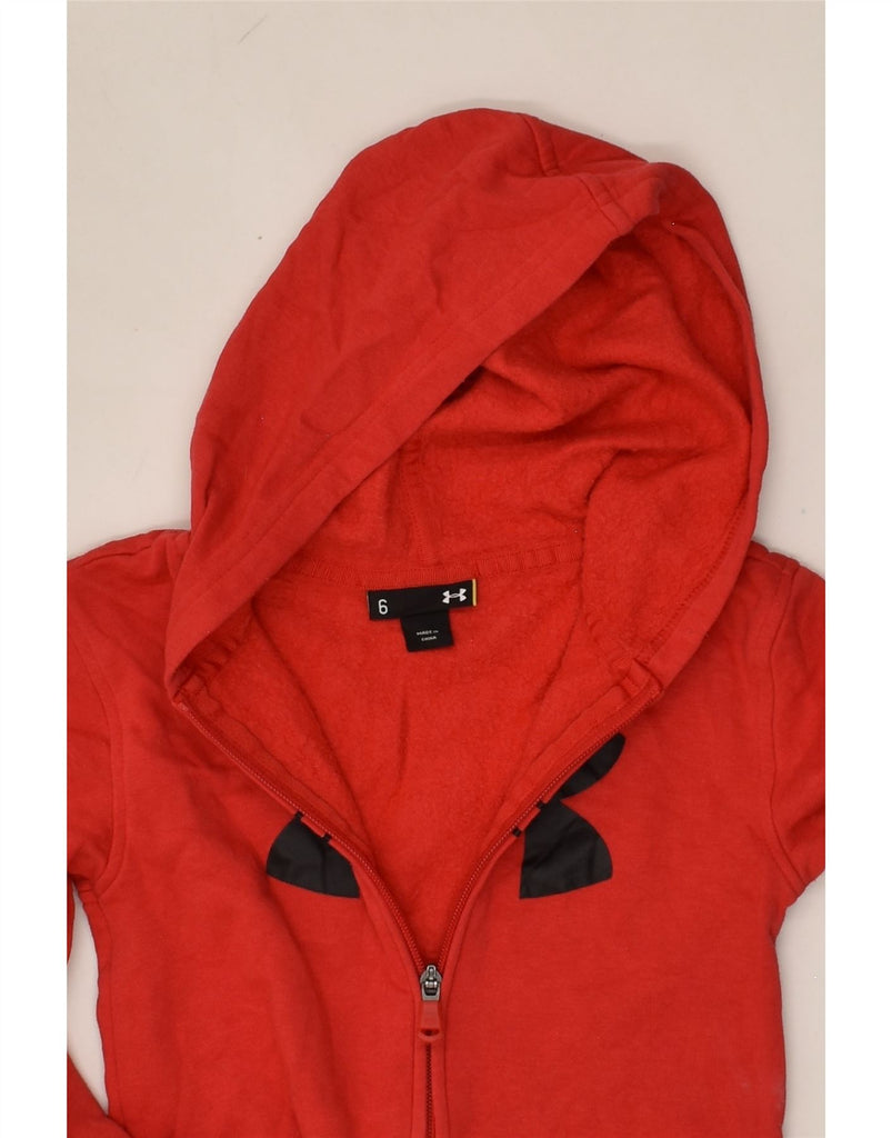 UNDER ARMOUR Boys Graphic Zip Hoodie Sweater 5-6 Years Red Cotton | Vintage Under Armour | Thrift | Second-Hand Under Armour | Used Clothing | Messina Hembry 