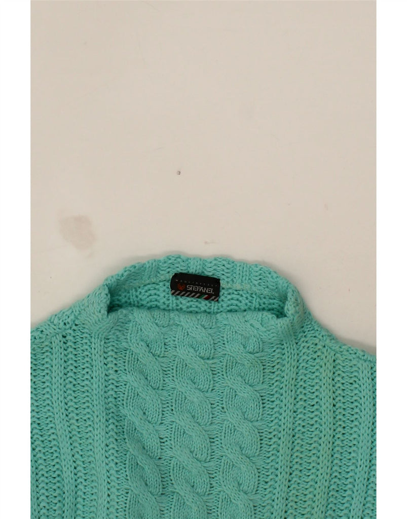 STEFANEL Womens Batwing Turtle Neck Jumper Sweater UK 18 XL Turquoise Vintage Stefanel and Second-Hand Stefanel from Messina Hembry 