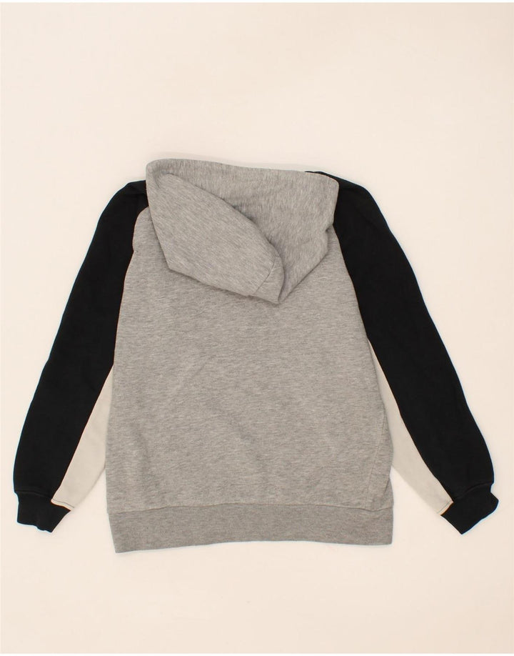 CHAMPION Boys Graphic Hoodie Jumper 9-10 Years Medium Grey Colourblock Vintage Champion and Second-Hand Champion from Messina Hembry 