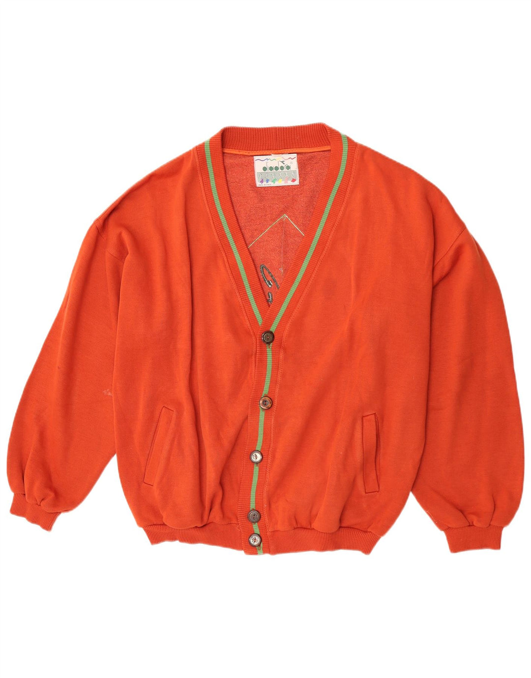 Diadora Mens Graphic Cardigan Sweater XL Orange