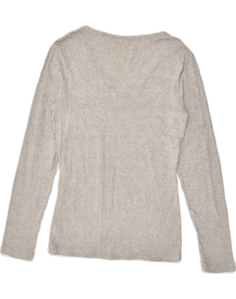 TOMMY HILFIGER Womens Top Long Sleeve UK 12 Medium Grey Cotton | Vintage Tommy Hilfiger | Thrift | Second-Hand Tommy Hilfiger | Used Clothing | Messina Hembry 