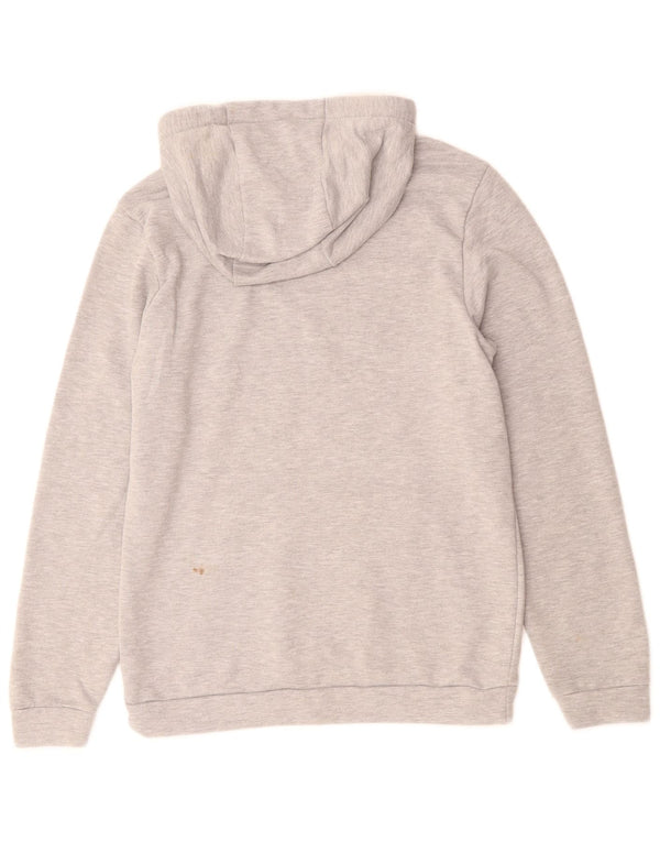 Nike Womens Dri Fit Graphic Hoodie Jumper UK 10 Small Grey Flecked